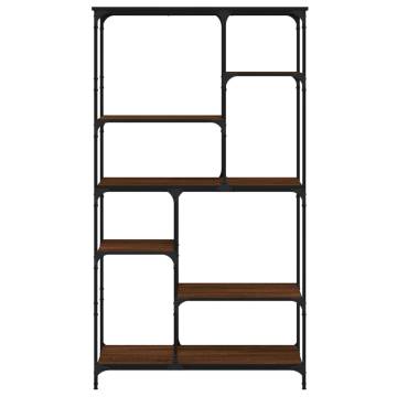 Bookshelf Brown Oak 99x35.5x176 cm Engineered Wood and Steel