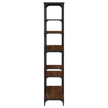 Bookshelf Brown Oak 99x35.5x176 cm Engineered Wood and Steel