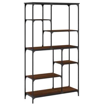 Bookshelf Brown Oak 99x35.5x176 cm Engineered Wood and Steel