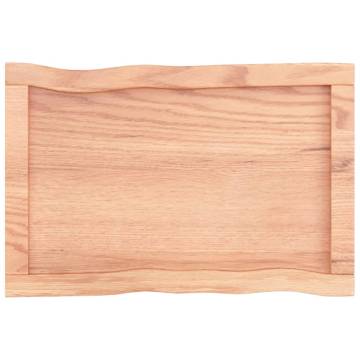 Table Top Light Brown 60x40x(2-4) cm Treated Solid Wood Live Edge