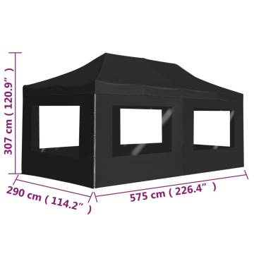 Professional Folding Party Tent with Walls Aluminium 6x3 m Anthracite