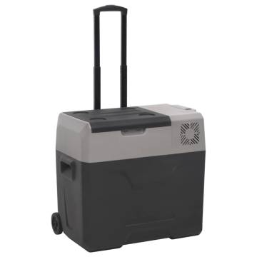 Cool Box with Wheel and Handle Black&Grey 50 L Polypropylene