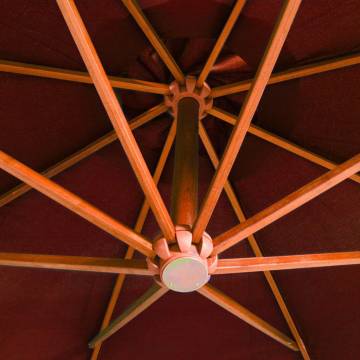 Hanging Parasol with Pole Terracotta 3.5x2.9 m Solid Fir Wood