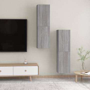 Wall-mounted TV Cabinets 2 pcs Grey Sonoma 30.5x30x110 cm