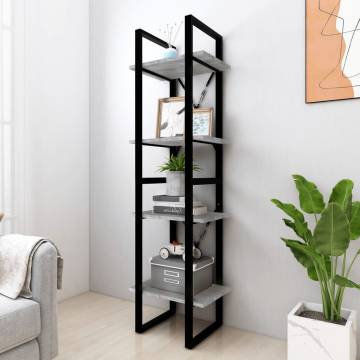 4-Tier Book Cabinet Grey Sonoma 40x30x140 cm Engineered Wood