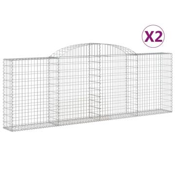 Arched Gabion Baskets 2 pcs 300x30x100/120 cm Galvanised Iron