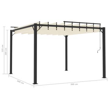 Gazebo with Louvered Roof 3x3 m Cream Fabric and Aluminium