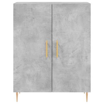 Highboard Concrete Grey 69.5x34x180 cm Engineered Wood