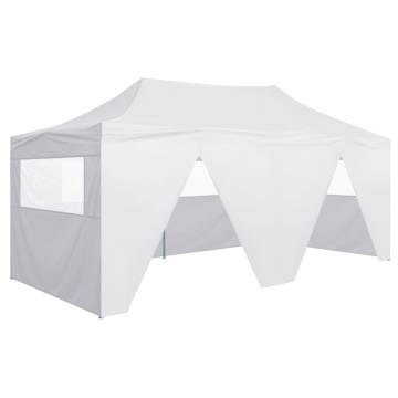 Professional Folding Party Tent with 4 Sidewalls 3x6 m Steel White