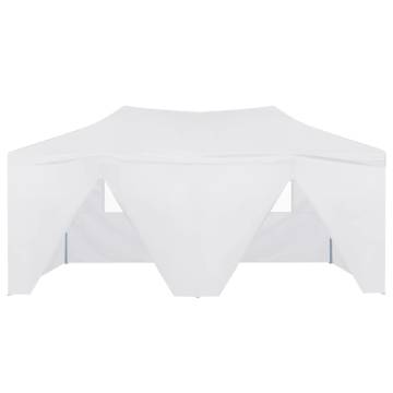 Professional Folding Party Tent with 4 Sidewalls 3x6 m Steel White