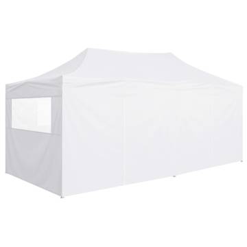 Professional Folding Party Tent with 4 Sidewalls 3x6 m Steel White