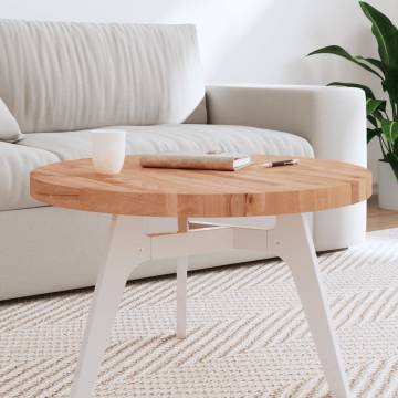 Table Top Ø70x4 cm Round Solid Wood Beech