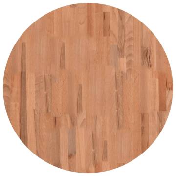 Table Top Ø70x4 cm Round Solid Wood Beech