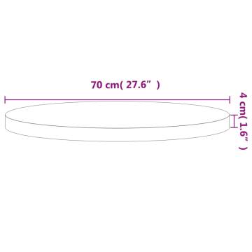 Table Top Ø70x4 cm Round Solid Wood Beech