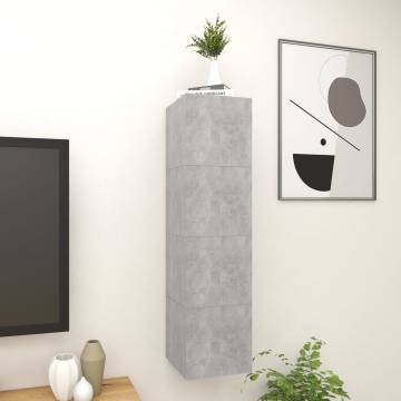 Wall Mounted TV Cabinets 4 pcs Concrete Grey 30.5x30x30 cm