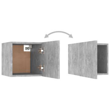 Wall Mounted TV Cabinets 4 pcs Concrete Grey 30.5x30x30 cm