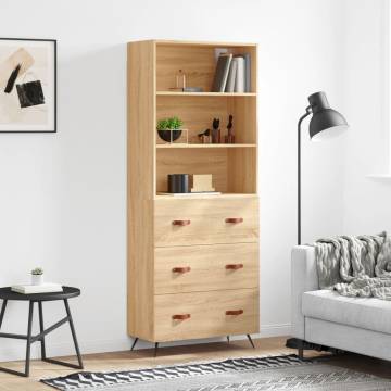 Highboard Sonoma Oak 69.5x34x180 cm Engineered Wood