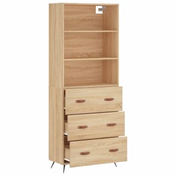 Highboard Sonoma Oak 69.5x34x180 cm Engineered Wood