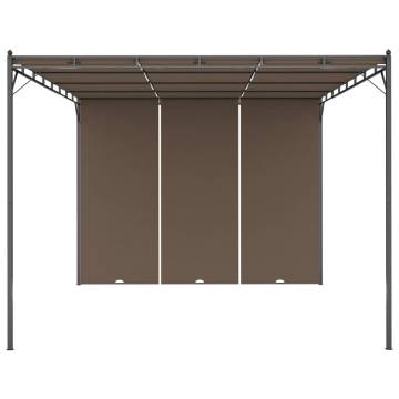 Garden Gazebo with Side Curtain 4x3x2.25 m Taupe