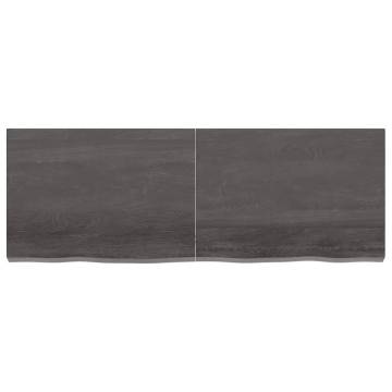 Bathroom Countertop Dark Brown 140x50x(2-6) cm Treated Solid Wood