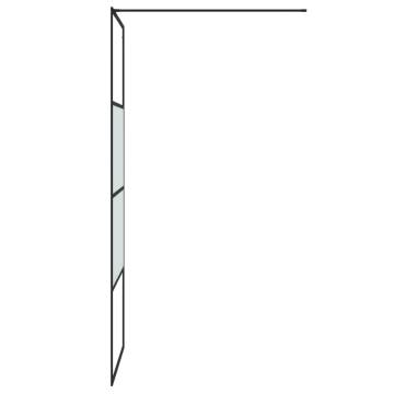 Walk-in Shower Wall Black 80x195 cm Half Frosted ESG Glass