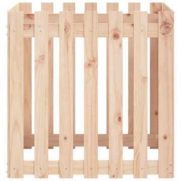 Garden Planter with Fence Design 70x70x70 cm Solid Wood Pine