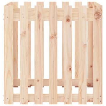 Garden Planter with Fence Design 70x70x70 cm Solid Wood Pine