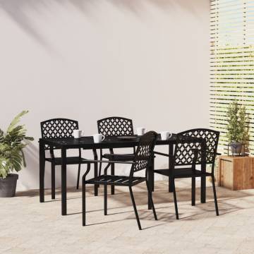 5 Piece Garden Dining Set Anthracite Steel