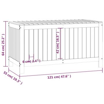 Garden Storage Box Grey 121x55x64 cm Solid Wood Pine