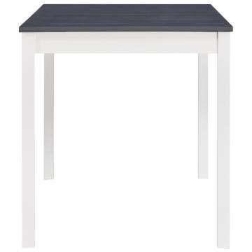 Dining Table White and Grey 140x70x73 cm Pinewood