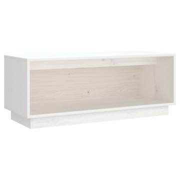 TV Cabinet White 90x35x35 cm Solid Wood Pine