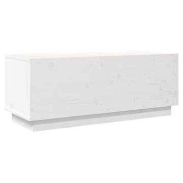 TV Cabinet White 90x35x35 cm Solid Wood Pine