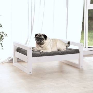 Dog Bed White 65.5x50.5x28 cm Solid Pine Wood