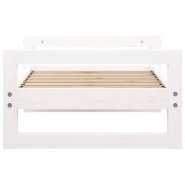 Dog Bed White 65.5x50.5x28 cm Solid Pine Wood