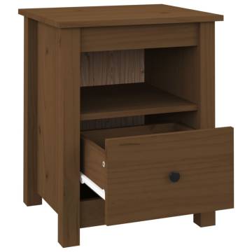 Bedside Cabinet Honey Brown 40x35x49 cm Solid Wood Pine