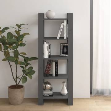 Book Cabinet/Room Divider Grey 60x35x160 cm Solid Wood