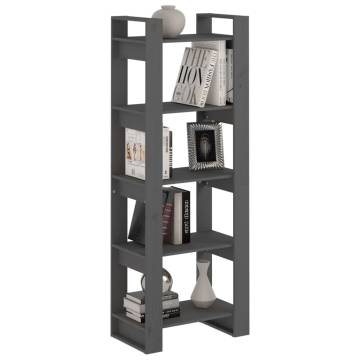 Book Cabinet/Room Divider Grey 60x35x160 cm Solid Wood