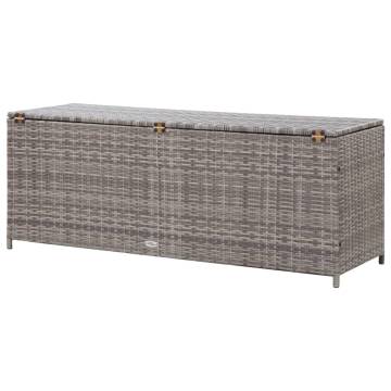 Garden Storage Box Grey 150x50x60 cm Poly Rattan