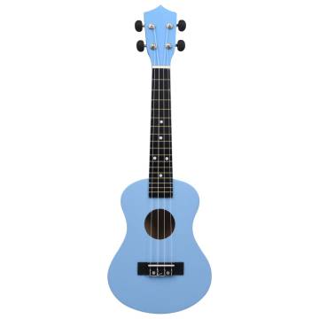 Soprano Ukulele Set with Bag for Kids Baby Blue 23"