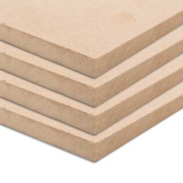 4 pcs MDF Sheets Square 60x60 cm 25 mm