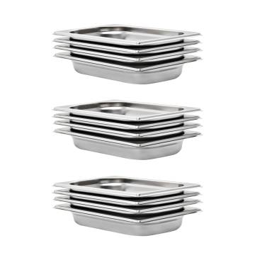 Gastronorm Containers 12 pcs GN 1/4 40 mm Stainless Steel