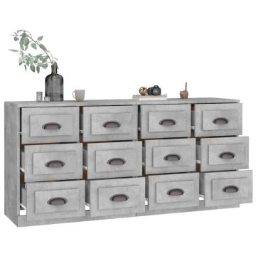 Sideboards 2 pcs Concrete Grey Engineered Wood