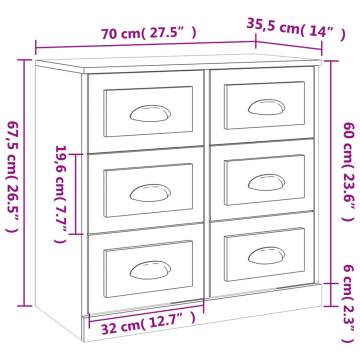 Sideboards 2 pcs Concrete Grey Engineered Wood