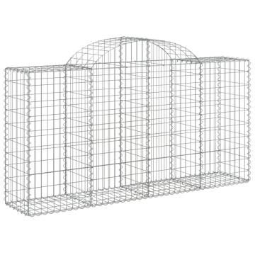 Arched Gabion Baskets 4 pcs 200x50x100/120 cm Galvanised Iron