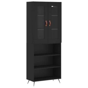 Highboard Black 69.5x34x180 cm Engineered Wood