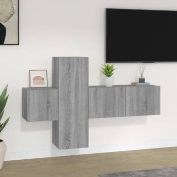 3 Piece TV Cabinet Set Grey Sonoma Engineered Wood