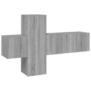 3 Piece TV Cabinet Set Grey Sonoma Engineered Wood