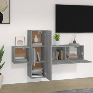 3 Piece TV Cabinet Set Grey Sonoma Engineered Wood