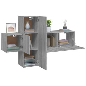 3 Piece TV Cabinet Set Grey Sonoma Engineered Wood