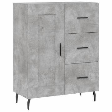 Highboard Concrete Grey 69.5x34x180 cm Engineered Wood